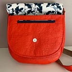 Sac besace Pinatex orange. Mode éthique, vegan, Oeko- Tex.