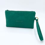 Pochette Pinatex vert- vegan, cuir d'ananas.