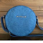 Mini sac rond Pinatex bleu