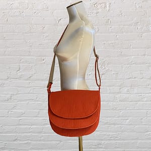 Sac besace Pinatex orange. Mode éthique respectueuse de la nature- Vegan
