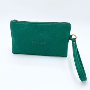 Pochette Pinatex vert- vegan, cuir d'ananas.