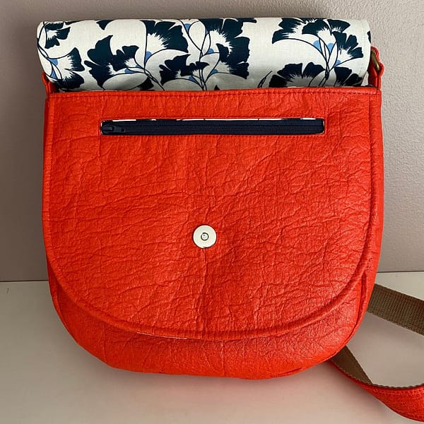 Sac besace Pinatex orange. Mode éthique, vegan, Oeko- Tex.