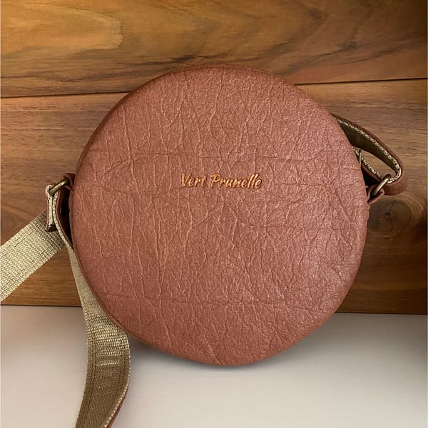 Mini sac rond Macaron couleur cannelle